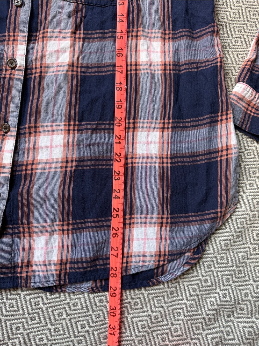 Old Navy Navy, Red & White Plaid Button-Down Shirt - Picture 10 of 12
